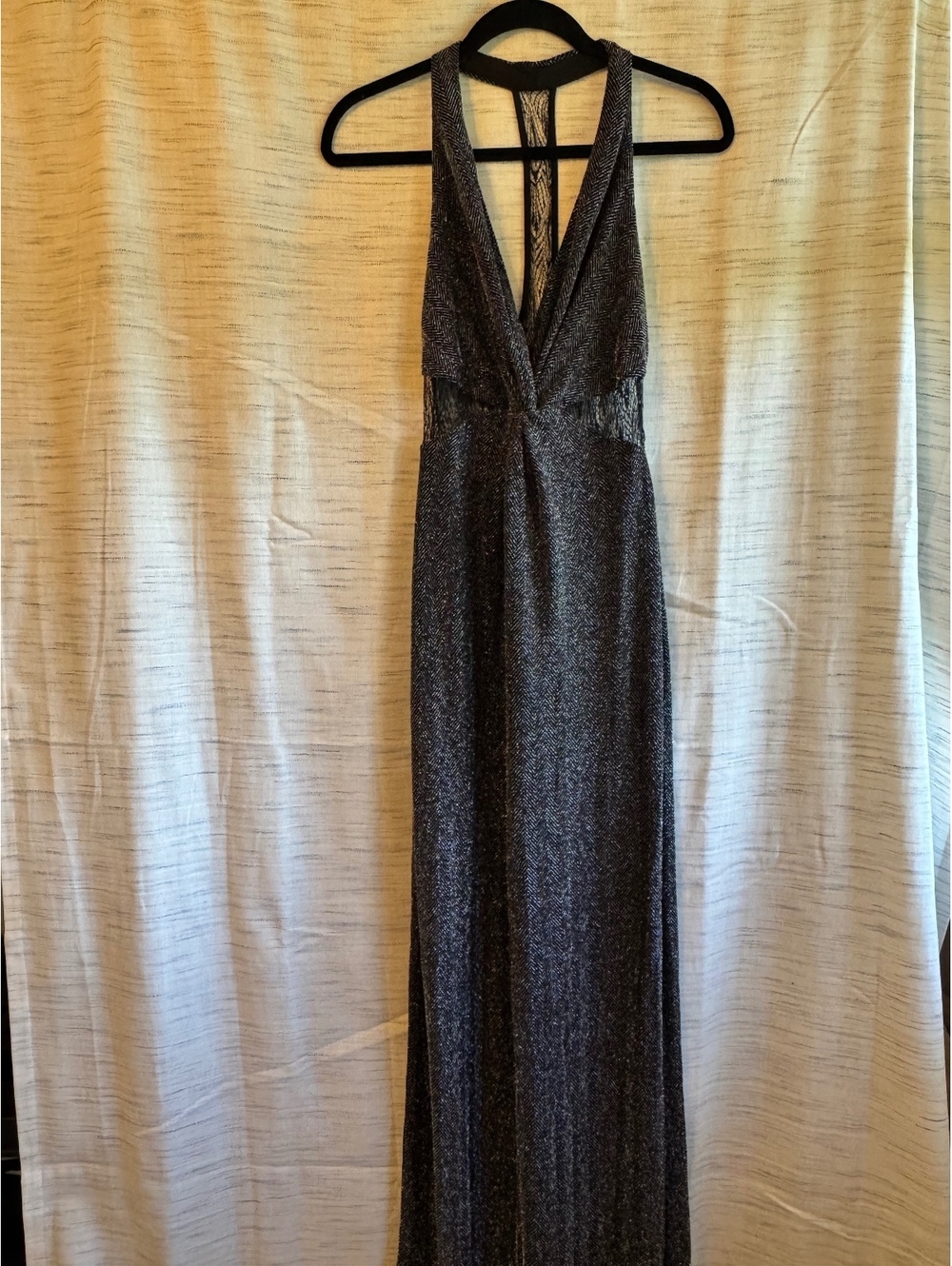 ABS by Allen Schwartz Special Occasion Black Sleeveless Maxi Dress Size S